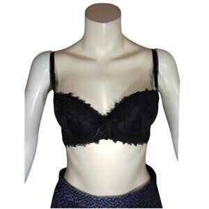 Women Black Lace Padded Bra